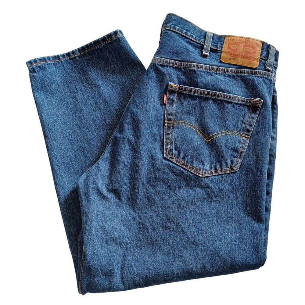 Levi's 550 RELAXED FIT JEANS Men's 46x29 Medium Blue Wash Denim Big and Tall